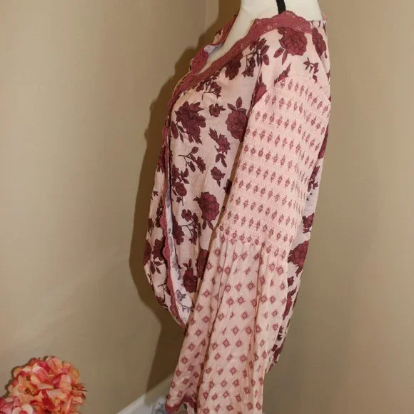 "TAYLOR & SAGE" Engineered Printed Wrap Long Sleeve Top SZ L - Picture 5 of 7